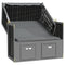Strandstoel met luifel poly rattan en hout antraciet en zwart