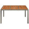 Tuintafel met houten blad 150x90x75 cm poly rattan grijs