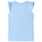 Kindershirt met ruches aan de mouwen glitterprint 116 lichtblauw