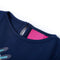 Kindershirt met lange mouwen glimmend konijn 116 marineblauw