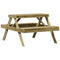 Picknicktafel 105x134x75 cm gempregneerd grenenhout