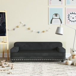 Kinderbank 90x53x30 cm fluweel zwart