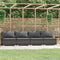 Vierzitsbank met kussens poly rattan grijs