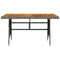 Tuintafel 130x70x72 cm poly rattan en massief acaciahout grijs