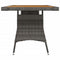 Tuintafel 130x70x72 cm poly rattan en massief acaciahout grijs
