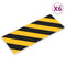 Muurbeschermers 6 st 50x10x2 cm EVA-schuim geel en zwart