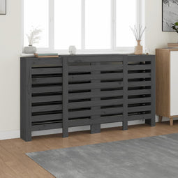 Radiatorombouw 210x21x85 cm massief grenenhout grijs