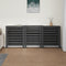 Radiatorombouw 210x21x85 cm massief grenenhout grijs