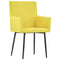 Eetkamerstoelen met armleuningen 2 st stof geel