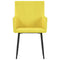 Eetkamerstoelen met armleuningen 2 st stof geel