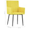 Eetkamerstoelen met armleuningen 2 st stof geel