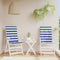 Stoelkussens 2 st hoge rug gestreepte stof wit en blauw
