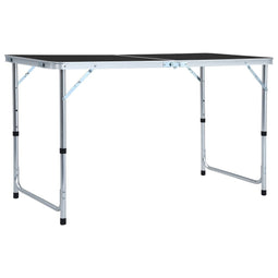 Campingtafel inklapbaar 120x60 cm aluminium grijs
