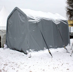 CARPORT 3,30 X 9,60M PVC GRIJS