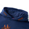 Kindertrui met capuchon paardenontwerp 104 marineblauw
