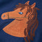 Kindertrui met capuchon paardenontwerp 104 marineblauw