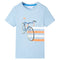 Kindershirt 104 gemleerd zachtblauw