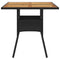 Tuintafel met acaciahouten blad 80x80x75 cm poly rattan zwart