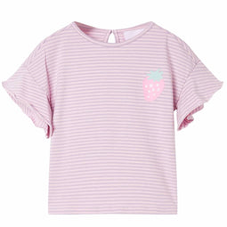 Kindershirt met mouwen met ruches 128 lila