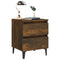 Nachtkastjes 2 st met metalen poten 40x35x50 cm gerookt eiken