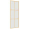 Schuifdeur 76x205 cm mat ESG-glas en aluminium goudkleurig