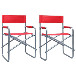 Regisseursstoelen 2 st staal rood