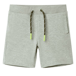 Kindershorts met trekkoord 116 gemleerd lichtkakikleurig