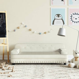 Kinderbank 90x53x30 cm fluweel crmekleurig