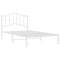 Bedframe met hoofdbord metaal wit 100x200 cm