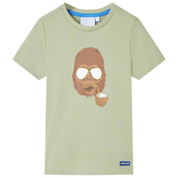 Kindershirt met korte mouwen 140 lichtkakikleurig