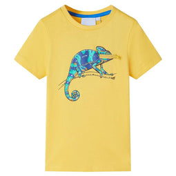 Kindershirt met korte mouwen 128 lichtokerkleurig
