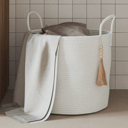 Opbergmand 40x35 cm katoen wit