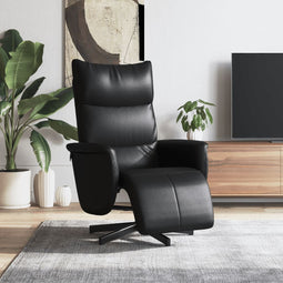 Fauteuil verstelbaar met voetensteun kunstleer zwart