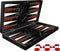 Backgammon zwart/marmer bordspel - Maat L 38cm