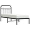 Bedframe met hoofdbord metaal zwart 75x190 cm