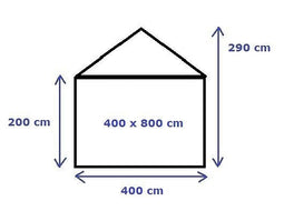 Classic Plus Feesttent PVC 4x8x2 mtr in Wit-Beige