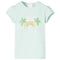 Kindershirt regenboog en palmbomen 140 lichtmintkleurig