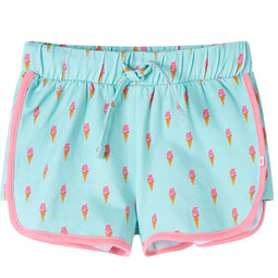 Kindershorts met trekkoord ijsjesprint 104 lichtmintkleurig