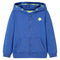 Kindervest met capuchon en rits 140 gemleerd blauw