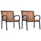 Tuinstoelen 2 st staal en HKC zwart en bruin