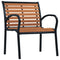 Tuinstoelen 2 st staal en HKC zwart en bruin