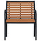 Tuinstoelen 2 st staal en HKC zwart en bruin