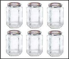 Leifheit 3211 Jampot Zeshoekig 770ml Glas/Zilver (set van 6 stuks)