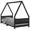 Kinderbedframe 90x190 cm massief grenenhout zwart