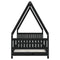 Kinderbedframe 90x190 cm massief grenenhout zwart