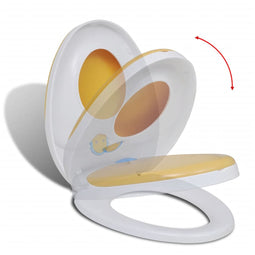 Toiletbril soft-close volwassenen/kinderen wit & geel