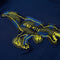Kindershirt met lange mouwen dinosaurusontwerp 92 marineblauw