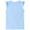 Kindershirt met ruches aan de mouwen glitterprint 92 lichtblauw