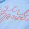 Kindershirt met ruches aan de mouwen glitterprint 92 lichtblauw