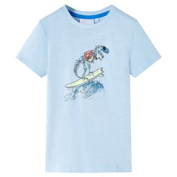 Kindershirt dinosaurusprint 92 lichtblauw